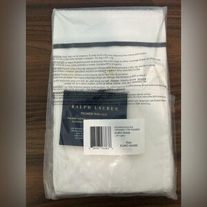 Ralph Lauren Organic Cotton Palmer Percale Euro Pillow Sham Loft Gray